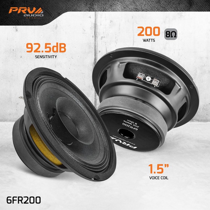 PRV AUDIO 6FR200 6 Inch Full Range Speaker, 8 Ohms,