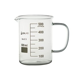 USA Lab 500ML Beaker Mug with Handle Borosilicate 3.3 - USAlab