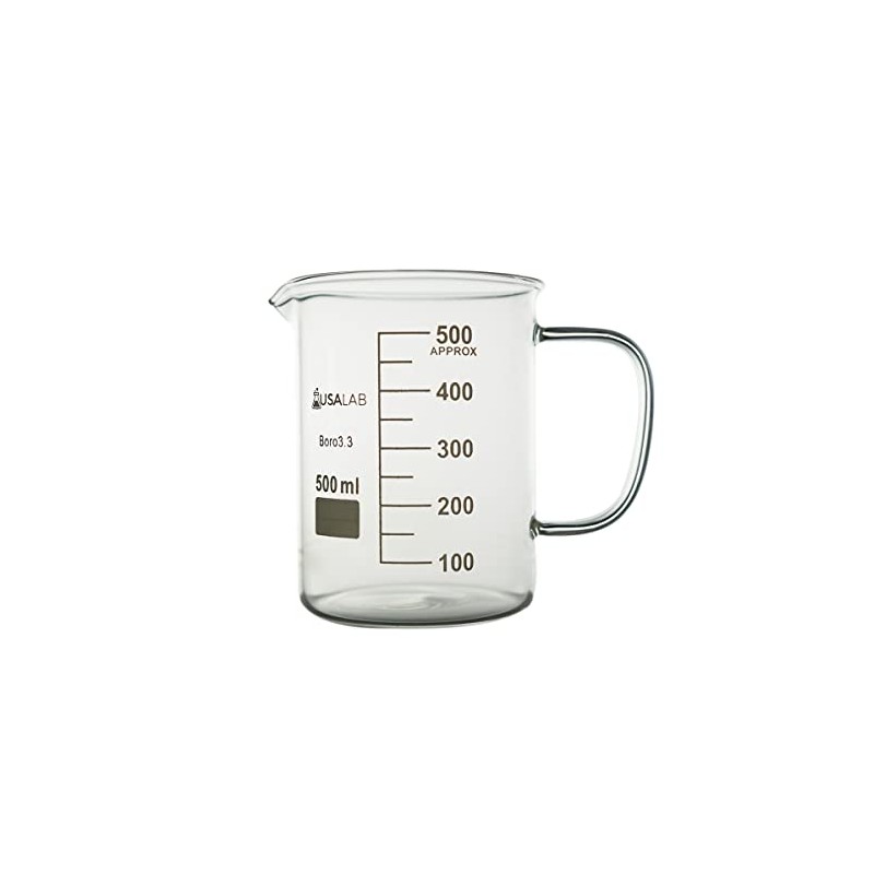 USA Lab 500ML Beaker Mug with Handle Borosilicate 3.3 -