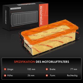 Frankberg 1 x Air Filter Insert Petrol Compatible with Kubistar Box X76 Clio II BB CB Kangoo KC0/1 Thalia I LB Twingo I C06 Replace# 1654600QAL