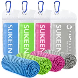 Sukeen Cooling Towels 4 Pack, Microfibre Cool Towel, Quick Dry Towel Cold Towel Chilly Towels, Soft Breathable Ice Towel Cool Towel for Sports, Yoga, Beach, Camping, Golf Towel, Gym Towel (40"x12")