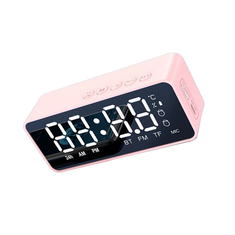 Digital Alarm Clock with BT Speaker, Mirror LED Display Clock