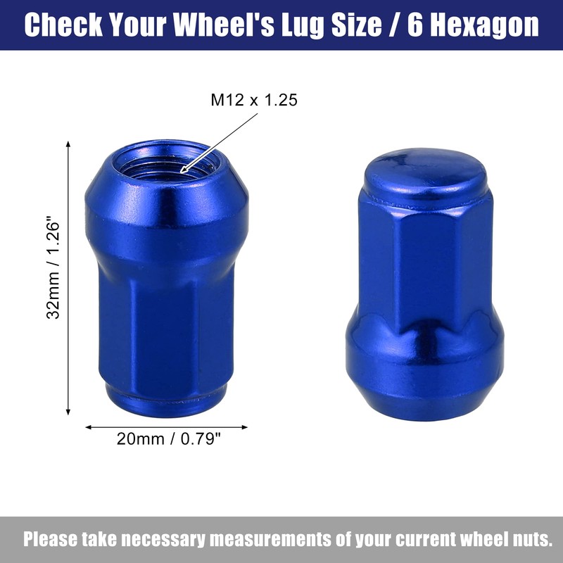 ACROPIX 1 Set M12x1.25 Car Lug Nuts Acorn Hex Wheel