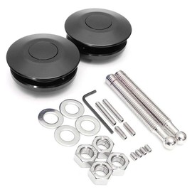 Unifizz 2PCS Car Quick Latch Hood Pins Universal 2.44" Diameter Quick Release Push Button Quick Bonnet Pins Lock Clip Kit Black