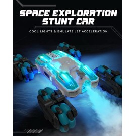 Opmind 8WD Remote Control Stunt Cars, 2.4Ghz Gesture Sensing with Spray & Light Clim...