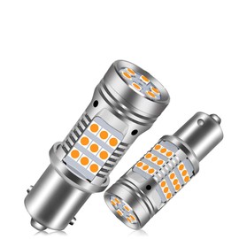 OPL5 2Pcs 1156 LED Bulb Amber Turn Signal Light Anti Hyper Flash CANBUS Error Free 360lm 42-LED Built-in Load Resistor 1156 BA15S P21W 1141 1073 7506 1003 12V 150°Led Bulb(1156 Amber)