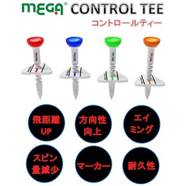Mega Golf Control Tee with Ball Marker Adjustable Height 35mm to 55mm (Blue)
