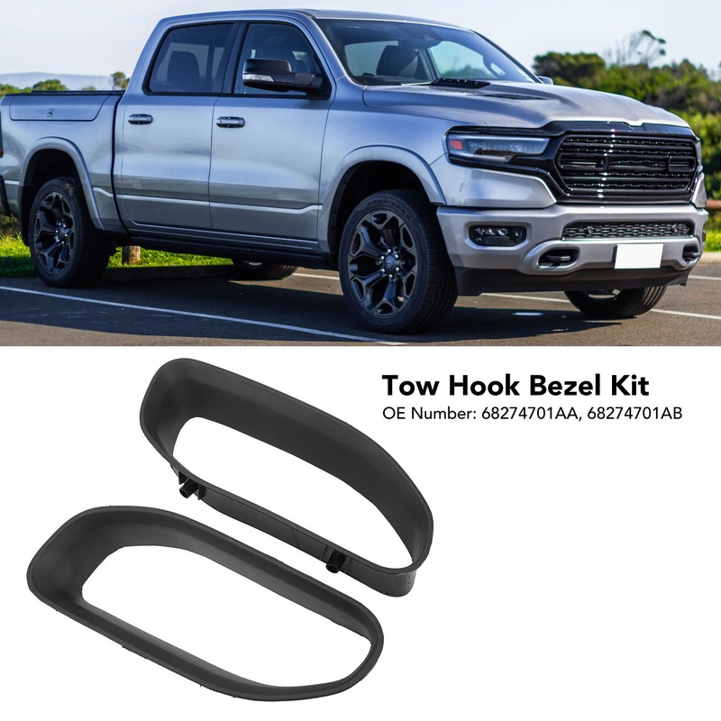Tow Hook Bezel Kit 68274701AA Front Bumper Tow Hook Cover