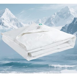 ROSE FEATHER Baby Crib Comforter Lightweight Summer Cooling Goose Down Duvet, Hypoallergenic 100% Organic Cotton Quilted Washable Air Conditioner Nursery Blanket with Corner Tabs, White 41x48 Inches