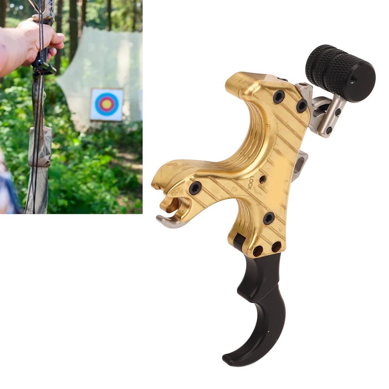 Bow Release Aids Aluminum Alloy Adjustable 4 Finger 360 Degree