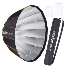 Godox QR-P120 47 Inch Parabolic Softbox Bowens Mount, Quick-Setup Quick-Folding, with Front & Inner Diffuser and Carrying Bag for Godox SL60W VL150 UL150 SL150II SZ150 and Other Bowen Mount Lights…