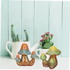 MERRYHAPY 2pcs Mushroom Figure Mushroom Statue Fairy Plants Stakes Ceramic