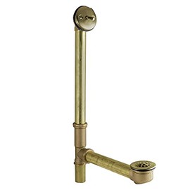 Kingston Brass DTL1163 Made to Match Clawfoot Tub Drain, 20-5/8"~ 18-1/16" (L) x 3-3/16" (W) x 12"~11-1/8" (H), Antique Brass