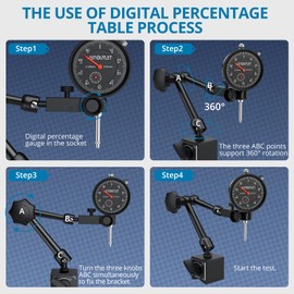 AUTOUTLET Dial Indicator with Magnetic Base 0-1 Inch Gage Set, 132lbs Universal Magnetic Base for Precision Measurements in Lathe, Milling Machine, and Surface Alignment