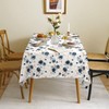 Ablecozy Blue and Golden Flower Clusters Fabric Waterproof Tablecloth,Rectangle Watercolor