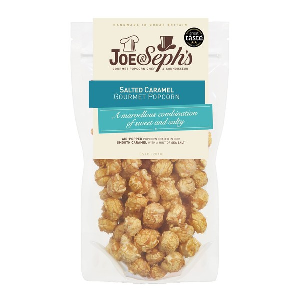 Joe & Sephs Salted Caramel Popcorn (1 x 80g) | Gourmet Air-Popped Popcorn, 2 Stars-Great Taste Award Winner in 2020, Handmade in UK All Natural Ingredients