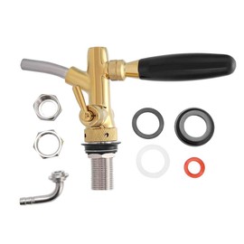 Grifo dispensador de cerveza de acero inoxidable cromado G5/8, grifo de cerveza con control de flujo ajustable para barra de hogar(Oro)