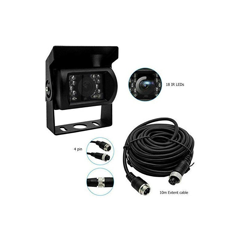 Riloer 4 Pin CCD Reversing Backup Camera, with 10m Cable