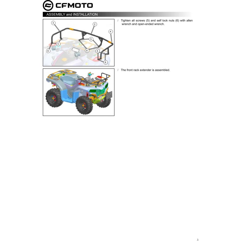 CFMOTO CFORCE 400 Gen. 2 Front Rack Extender, CFMOTO OEM