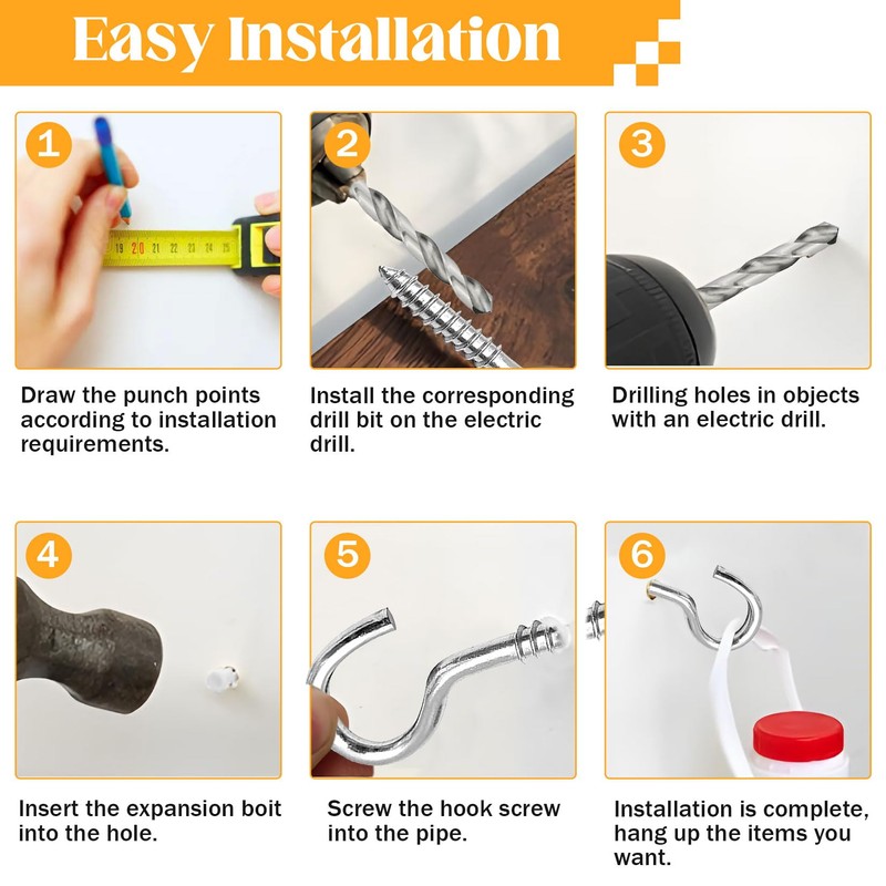 Forbabe Screw Hooks Small 304 Stainless Steel Pack of 20