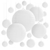 16 Pcs Paper Lanterns, Different Sized white Round Paper Lanterns