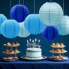 KUNYYI Blue Paper Lanterns 12Pcs Hanging Lanterns for Birthday Party,