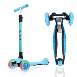 3 Wheel Scooter for Kids Ages 6-12,Kids Scooter with Light Up Wheels, Sturdy Deck Design, and 4 Height Adjustable Suitable for Kid Ages 3-12