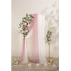 Ling's Moment Wedding Arch Backdrop Stand with Flowers - 7.2FT