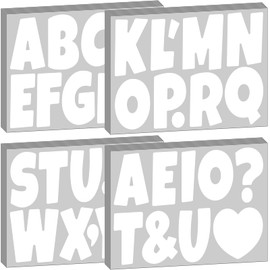 Bemeol Letter Stickers 378 Pcs Bulletin Board Letters for Classroom 4 Inch Alphabet Cutout Letters for Poster Board Display Home Classroom School Decor(White)