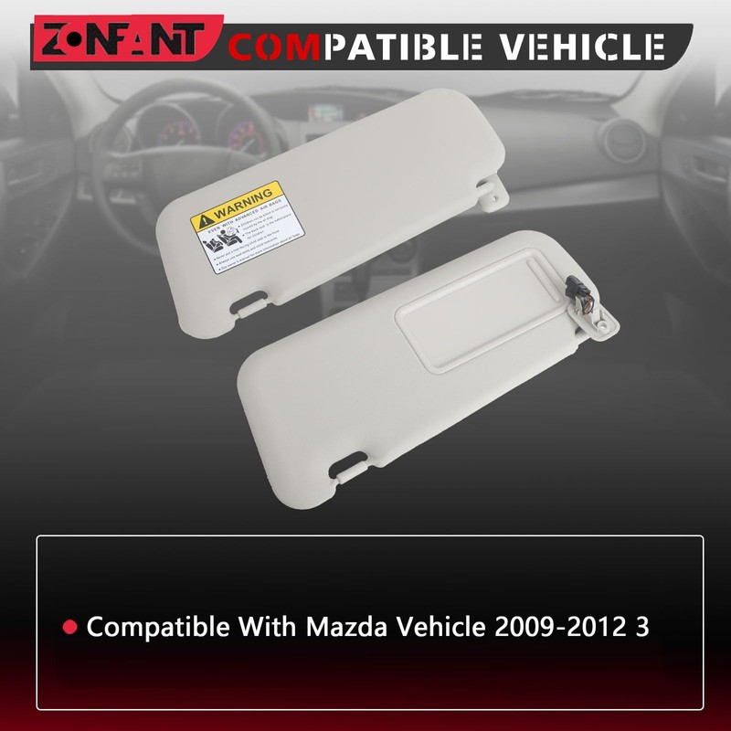 ZONFANT Left Driver Side Sun Visor with Light Compatible with