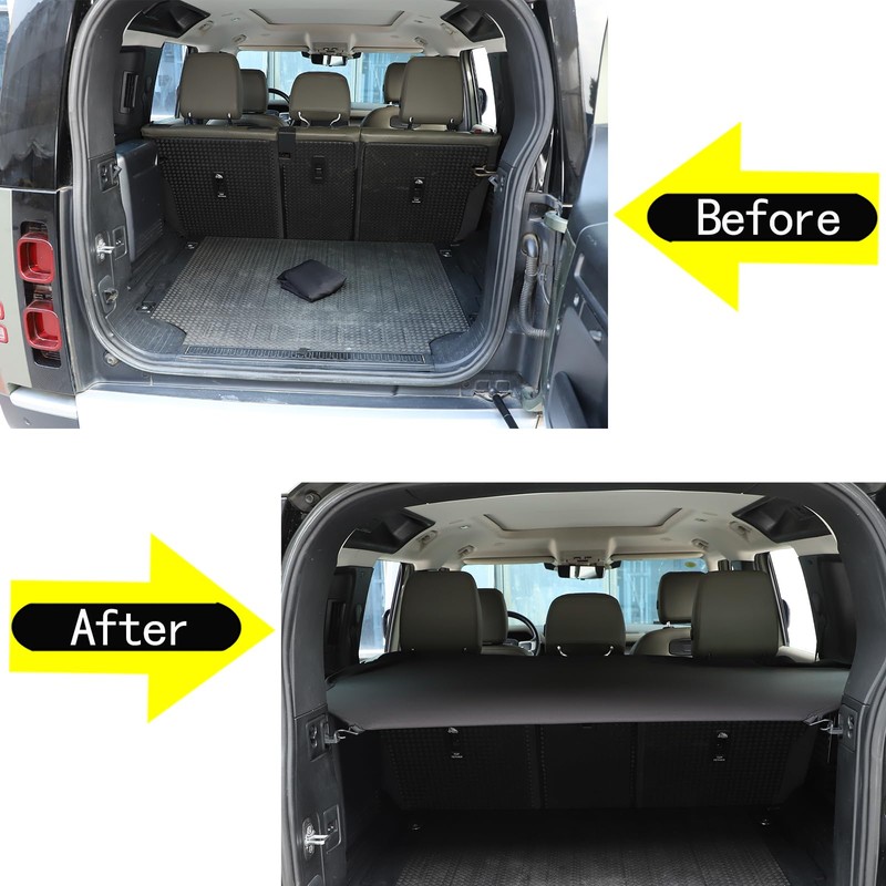 HIRUFAIT Trunk Cargo Shade Cover for Land Rover Defender 110