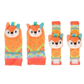 Tissting Sonajeros De Muñeca, Desarrollo Visual Y Motor Para Bebés, 4 Piezas Con Calcetines Buscadores De Pies, Juego Educativo Temprano Para 1 2 3 4 5 6 7 Meses