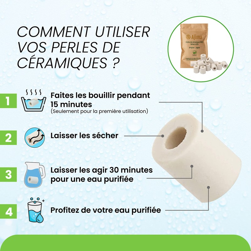 Ajima EM® 35 Grey Ceramic Beads Water Filter for Carafe