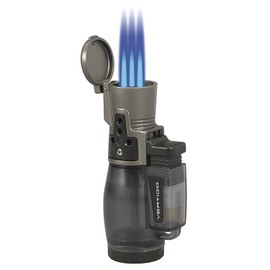 NEW VERTIGO BY LOTUS - CYCLONE II TRIPLE TORCH CIGAR LIGHTER - CHARCOAL