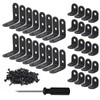 Pack of 36 Angle Connectors, Black, Metal Angle 90 Degrees,