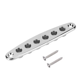 Ktsxxops Guitar String Through Plate, Guitar Bridge String Thru Body Ferrule Plate, Zinc Alloy Guitar String Ferrules String Bushing Plate for Bass Guitar Parts with 2 Screws