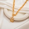 CLASSYZINT Gold Bear Pendant Necklace U Link Chunky Chain Necklace