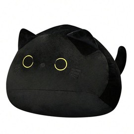 Black Cat Plush Toy, Soft Stuffed Decoration, Children's Companion Comfort Toy, Gift for Her, Men's Gift:_Dark Gray_M