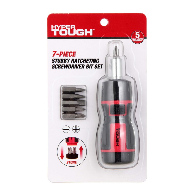 Hyper Tough 7 Piece Ratcheting Screwdriver Set TS70896N