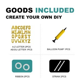 Jolixiraz 58 PCS Letter Balloons Alphabet Letters 2 Sets A- Z & 1 Sets AEIOU 16 - Inch Mylar Foil Balloons Set for Wedding/Birthdays/Annivs/Grads party Decoration Banner Custom Phrase (Gold)