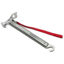NCNL (NO CAMP NO LIFE) Peg Hammer, Tent Hammer, Camping Hammer, Lightweight, Camping, Solo Camping, Outdoor Equipment, Camping Equipment, With Strap (Silver)