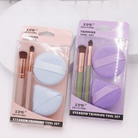 Creative Makeup Brush & Powder Puff Set for Beginners (Includes Blush Brush) Free Size / 4414 - Mixed Colors 15ea