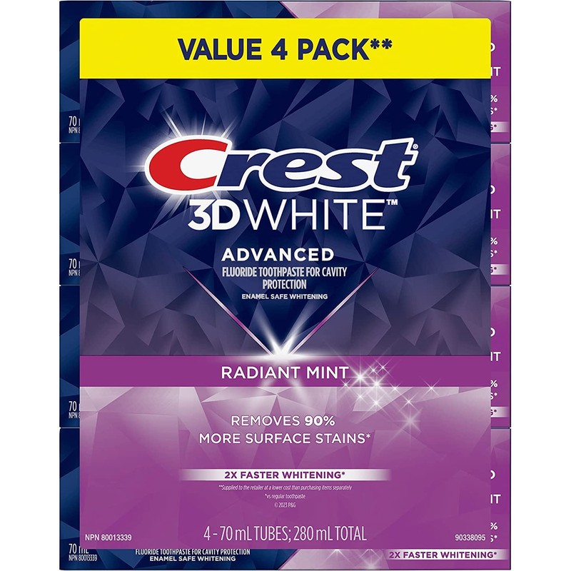 Crest 3D White Toothpaste Advanced Whitening Radiant Mint, 280 mL