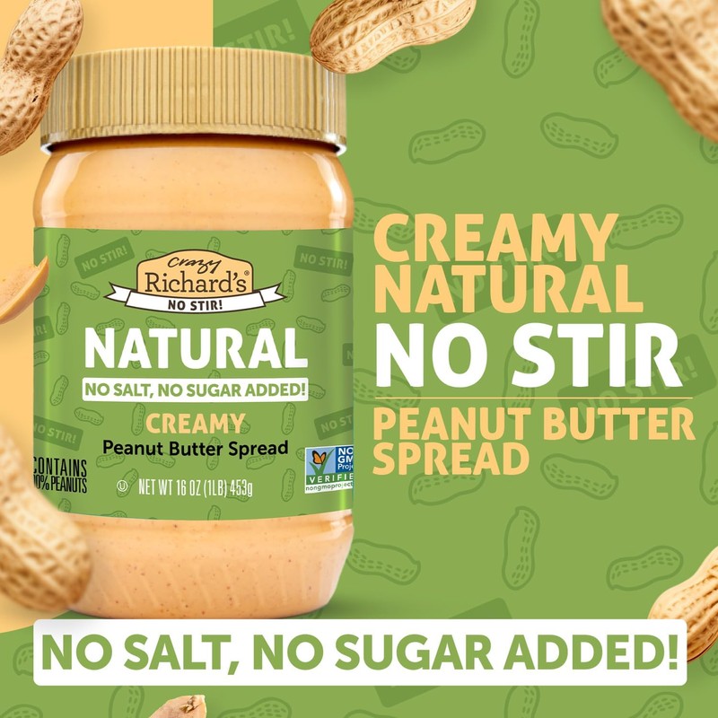 Crazy Richard's Creamy No Stir Peanut Butter with No Added