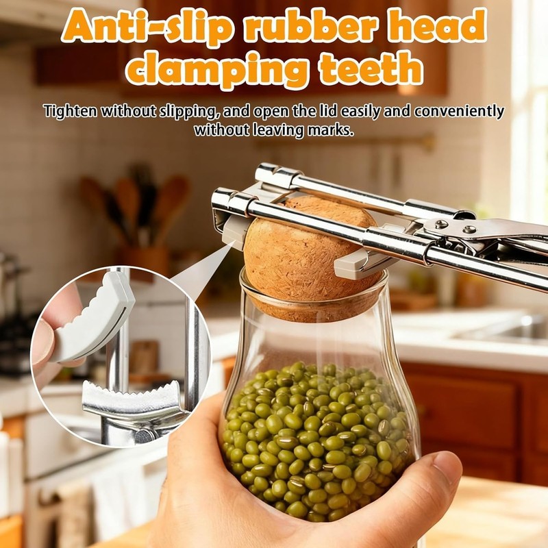 2-Pack Adjustable Stainless Steel Jar Opener, Multifunctional Jar Opener for