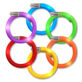 Assorted Fun Colors LED Flashing Tube Light Up Bracelets (Set of 12)