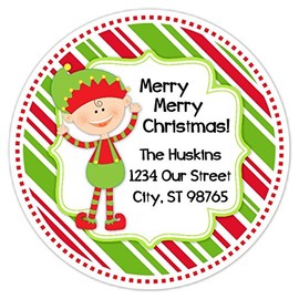 36 Christmas Address Labels, Christmas Custom Address stickers, Holiday Stickers, 2.5 inch round