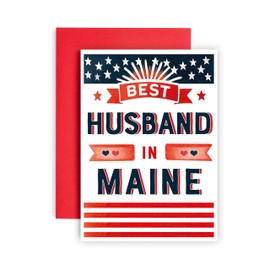 Huxters Funny Wedding Anniversary Card for a Husband In Maine State who is Amazing (Husband Maine)