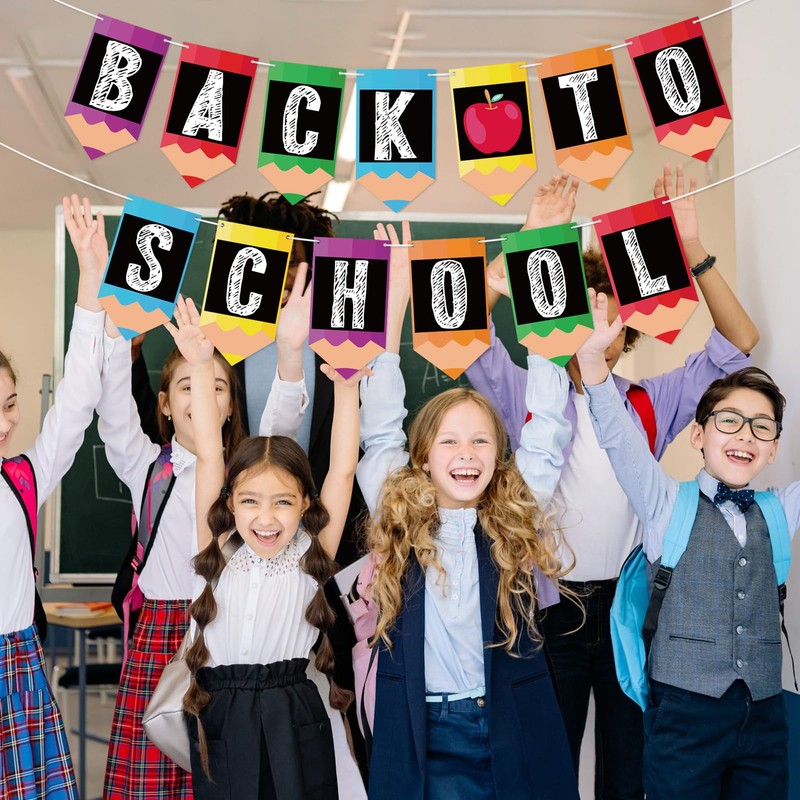 Hooqict Welcome Back to School Banner Garland for Classroom Bulletin