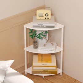 Greatseas 3 Tier Corner Shelf Stand, 23.2" Kitchen Shelf Organizer with Metal Frame, Small Corner Shelf for Kitchen Organization & Storage, Marble White Corner Shelf for Kitchen Decor Accessories